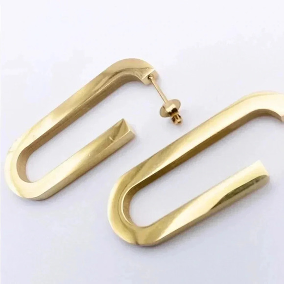 BOLD U Shape Hoop Earrings - Picture 2 of 4
